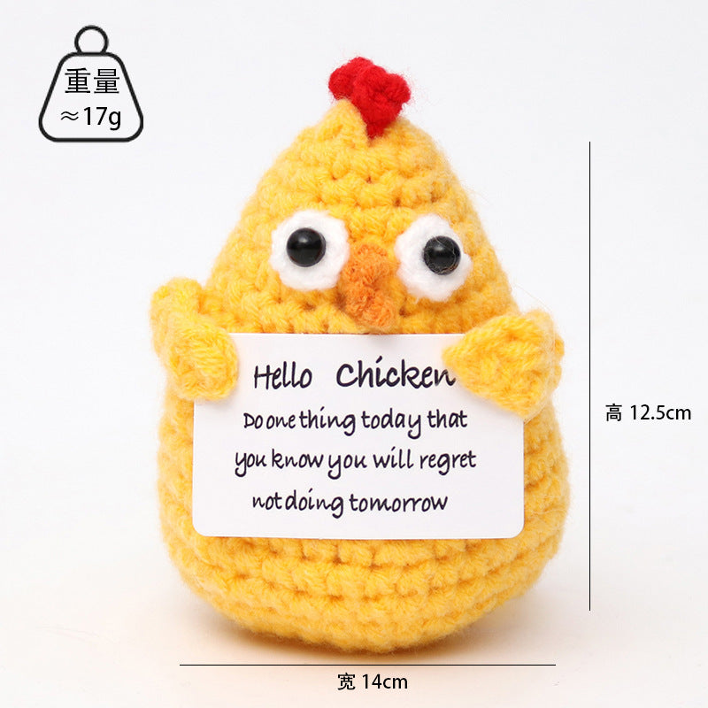 Crocheted Encouragement Doll for Cheerful Desk Decor