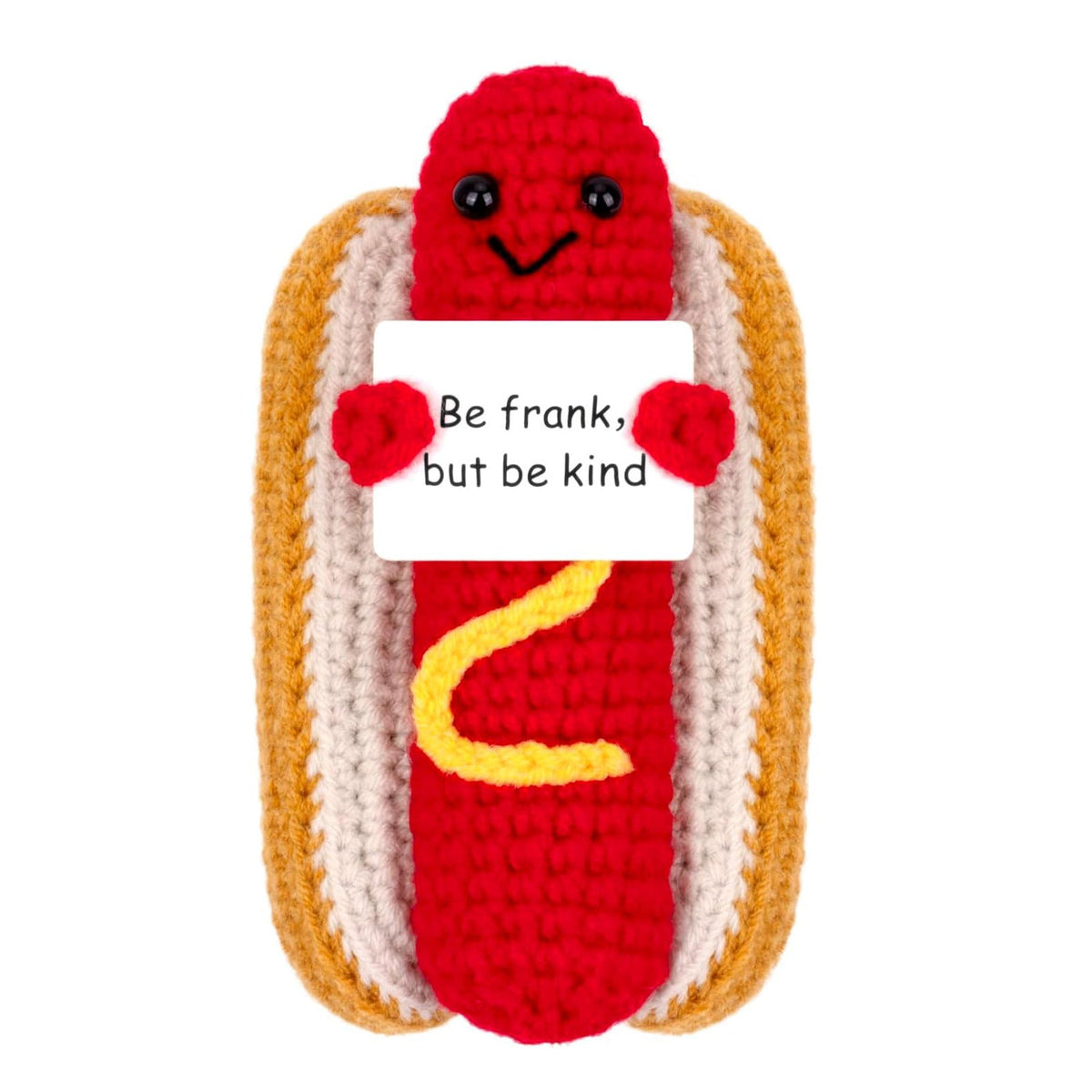 Crocheted Encouragement Doll for Cheerful Desk Decor