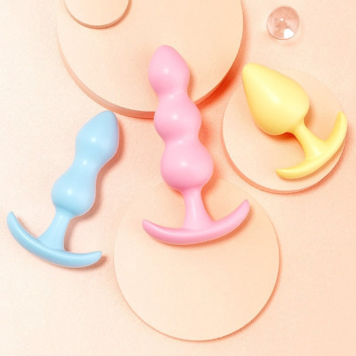 Silicone Anal Plug Set for Graduated, Varied Pleasure