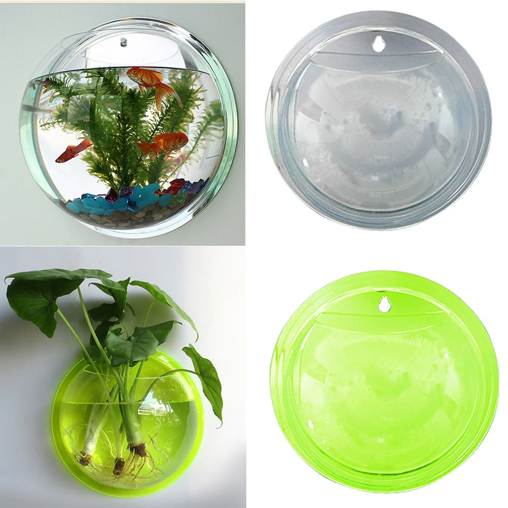 Wall-Mounted Aquarium Bowl for Small-Space Home Décor