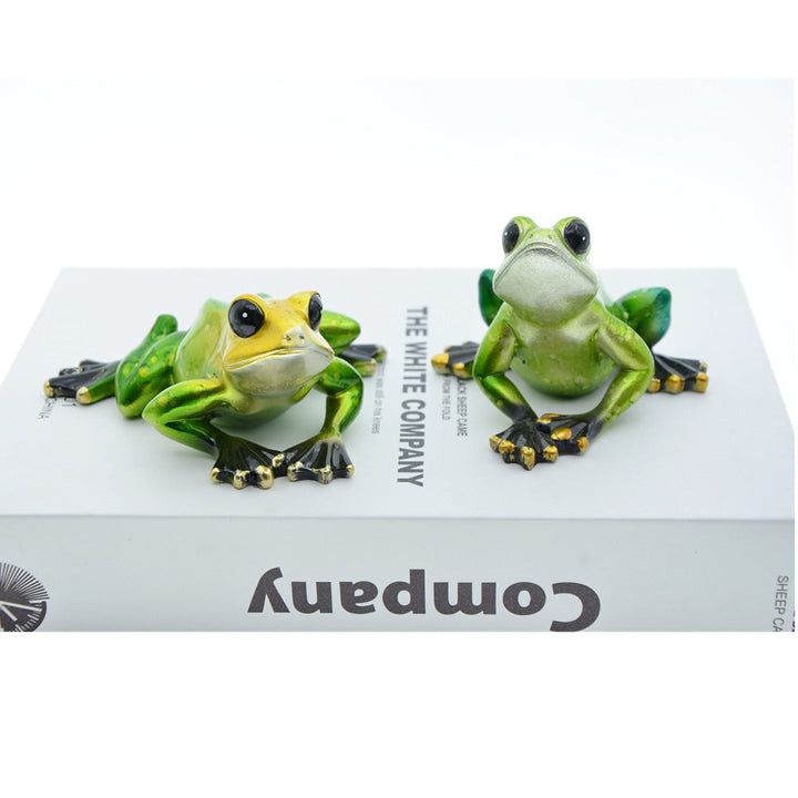 Frog Plant Decor Set for Whimsical Colorful Pot Style