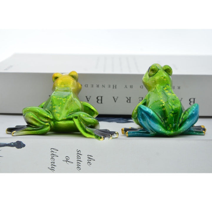 Frog Plant Decor Set for Whimsical Colorful Pot Style