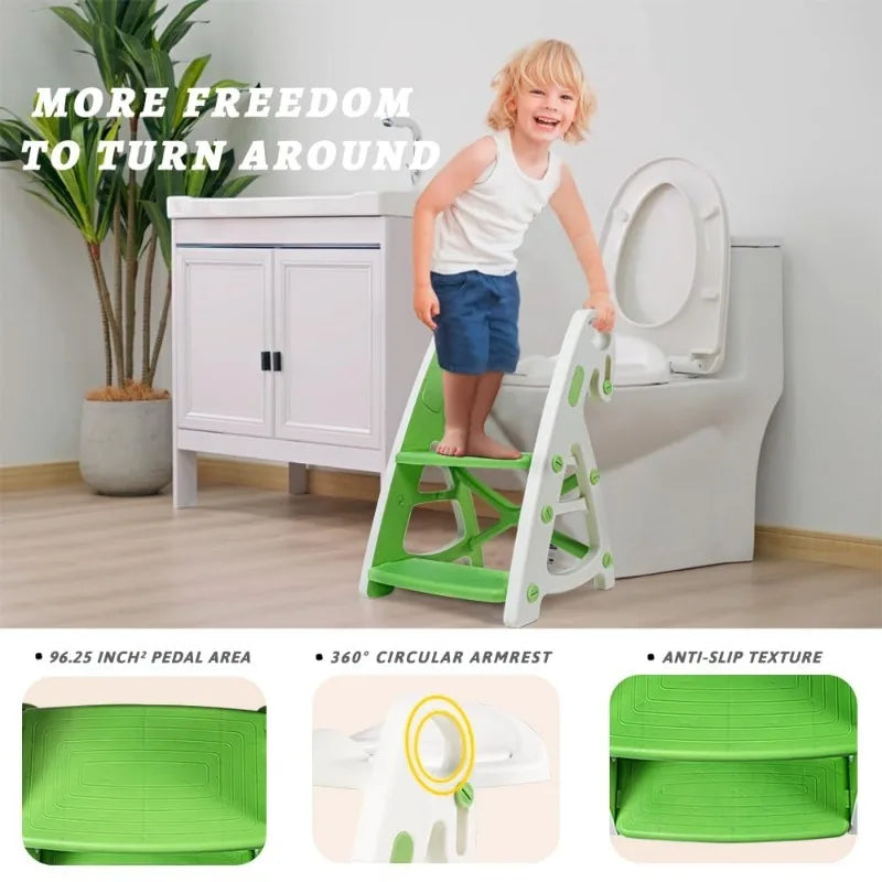Toddler Toilet Training Seat With Stable Step Stool