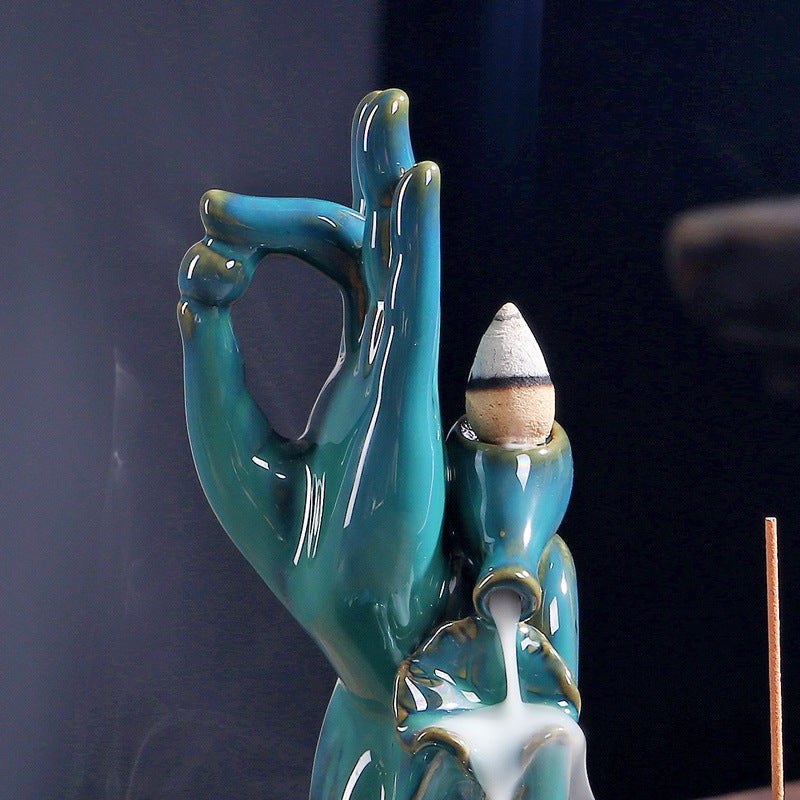 Ceramic Incense Burner for a Cascading Zen Smoke Waterfall