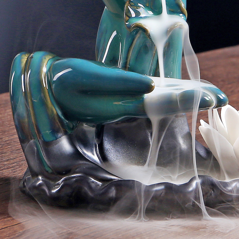 Ceramic Incense Burner for a Cascading Zen Smoke Waterfall