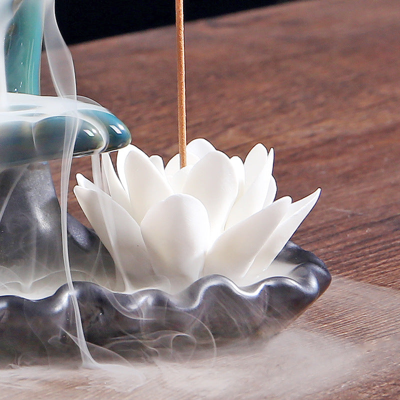 Ceramic Incense Burner for a Cascading Zen Smoke Waterfall