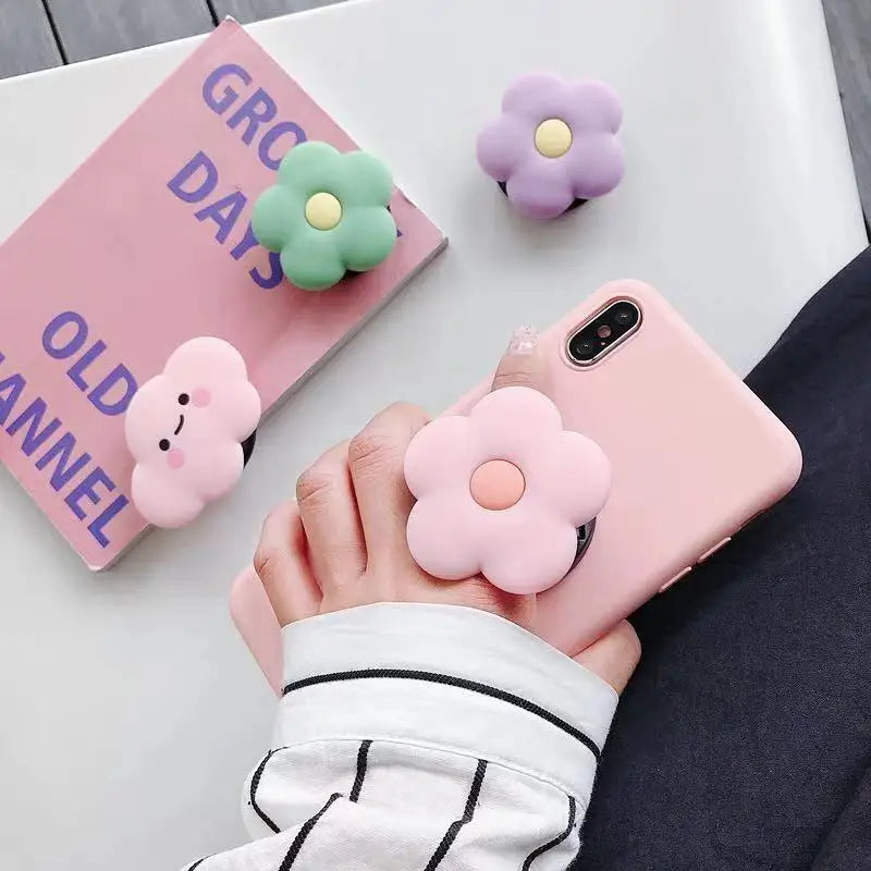 Cute Cartoon Phone Grip Stand with Finger Holder Loop