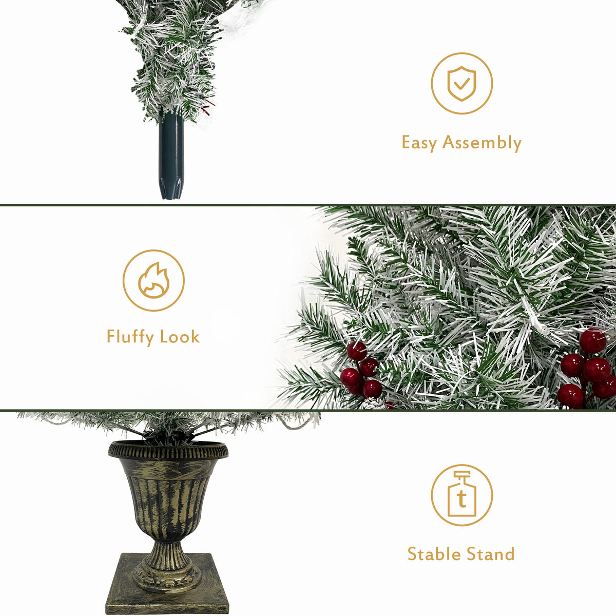 Pre-Lit Christmas Tree Set for Festive Front Doors