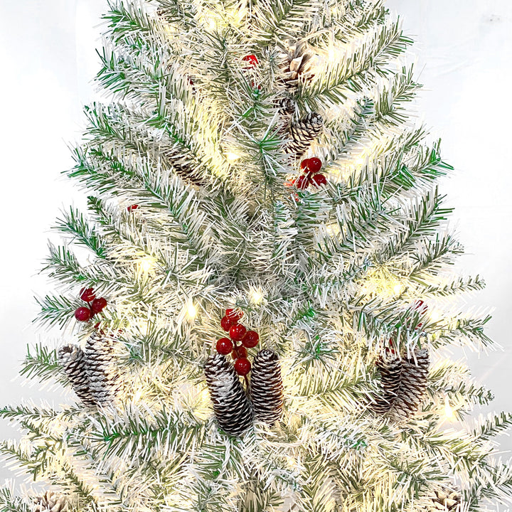 Pre-Lit Christmas Tree Set for Festive Front Doors