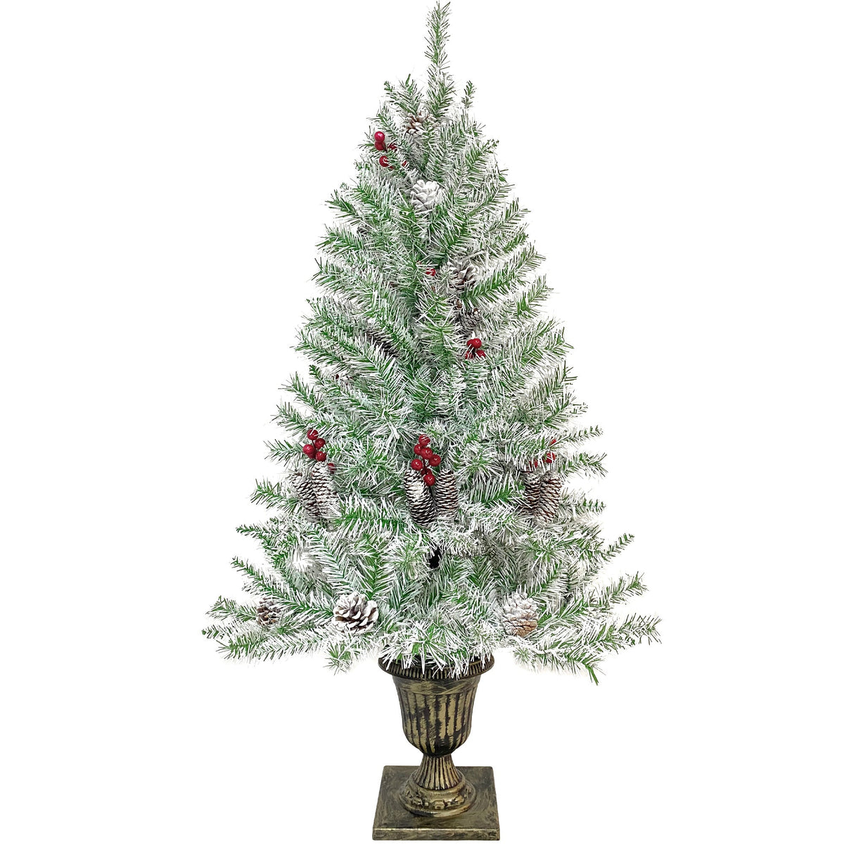 Pre-Lit Christmas Tree Set for Festive Front Doors