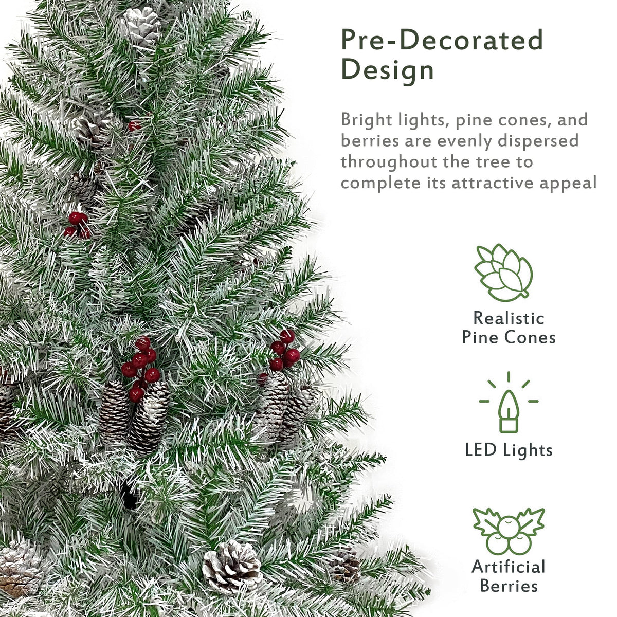 Pre-Lit Christmas Tree Set for Festive Front Doors