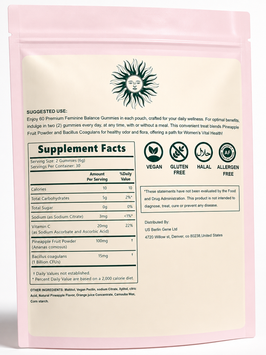 Women’s Balance Gummies — Pineapple Probiotic for Feminine Health