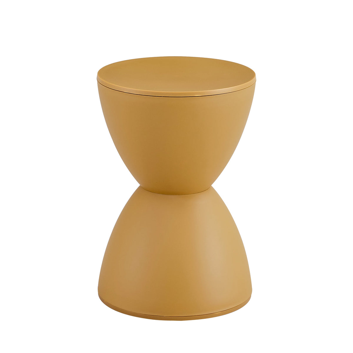 Mustard Yellow Hourglass Stool That Doubles as Side Table