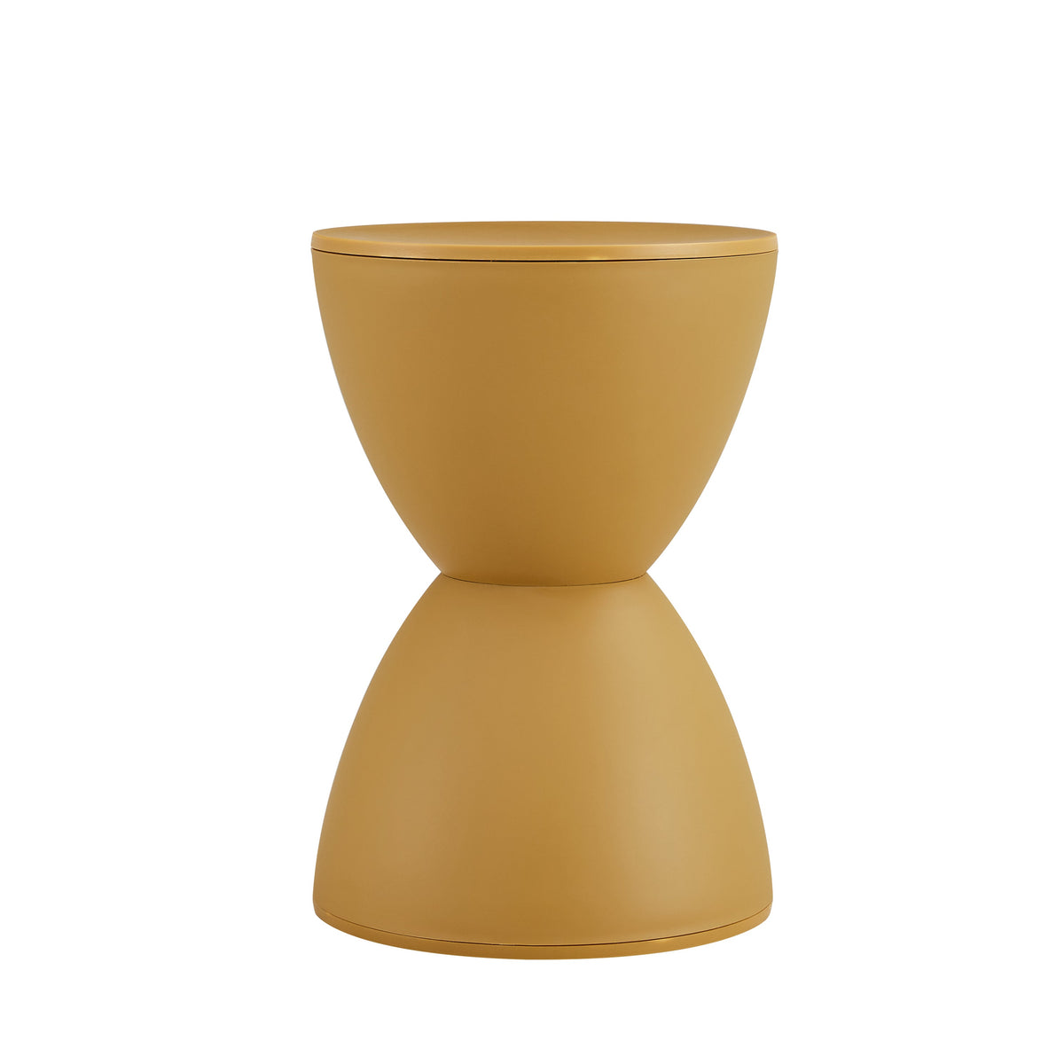 Mustard Yellow Hourglass Stool That Doubles as Side Table