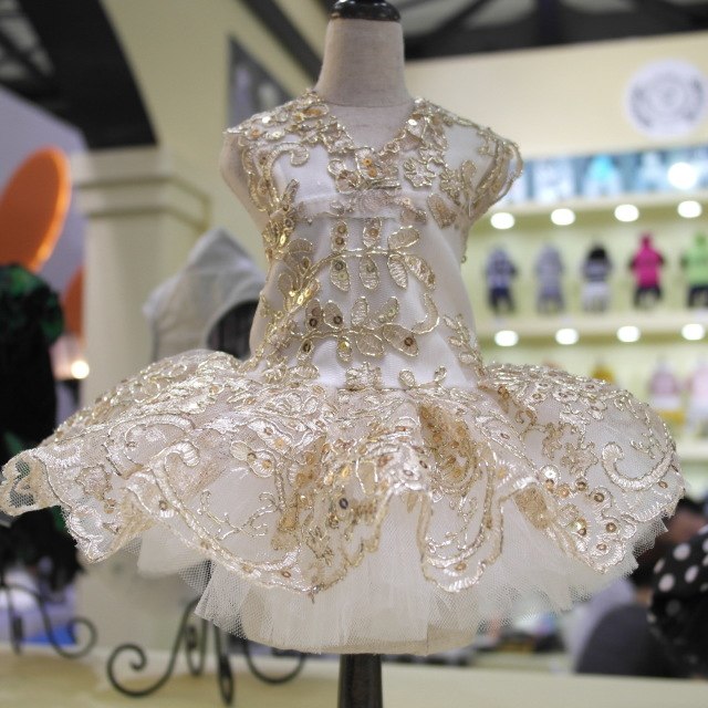 Small Pet Wedding Dress With Embroidered Princess Tutu