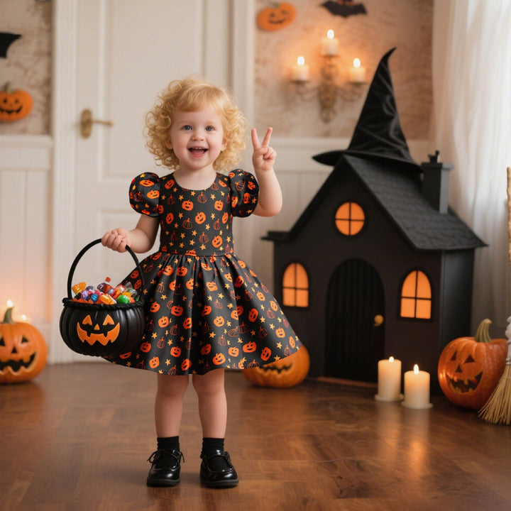 Girls Halloween Princess Costume Dress Set With Accessories