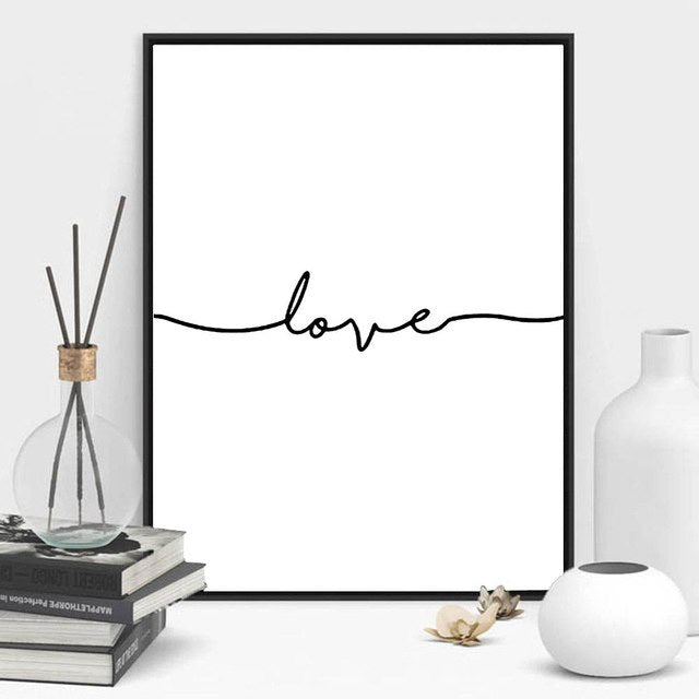 Nordic Love Wall Art Poster for Calm Minimalist Rooms