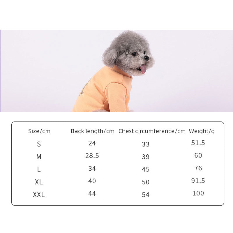 Small Dog Sweatshirt, Warm Wind-Resistant Bear Print