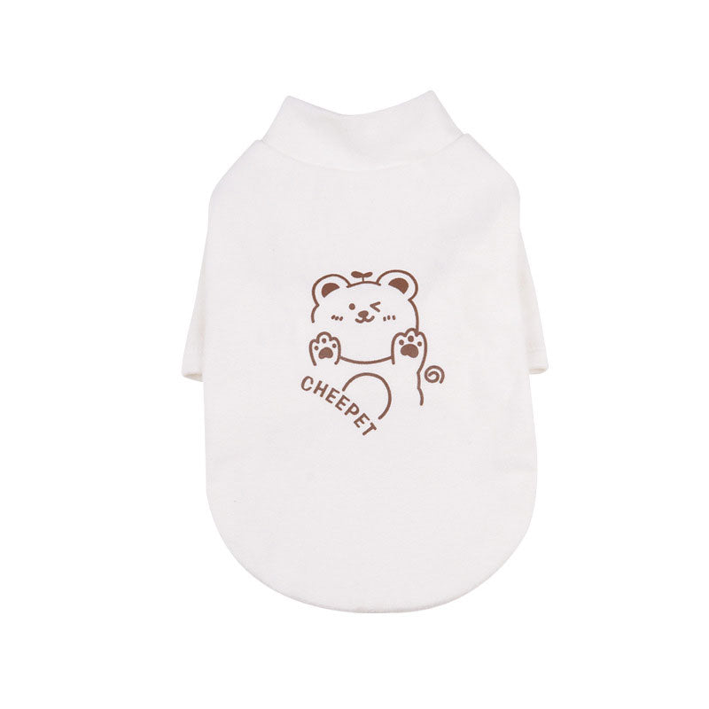 Small Dog Sweatshirt, Warm Wind-Resistant Bear Print