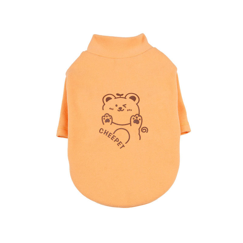 Small Dog Sweatshirt, Warm Wind-Resistant Bear Print