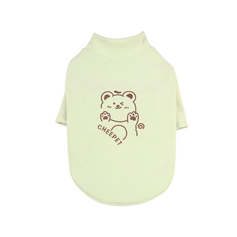 Small Dog Sweatshirt, Warm Wind-Resistant Bear Print