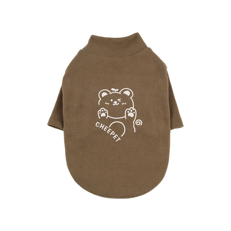 Small Dog Sweatshirt, Warm Wind-Resistant Bear Print