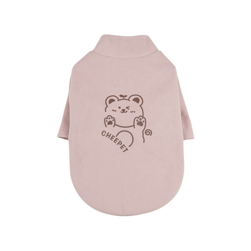 Small Dog Sweatshirt, Warm Wind-Resistant Bear Print