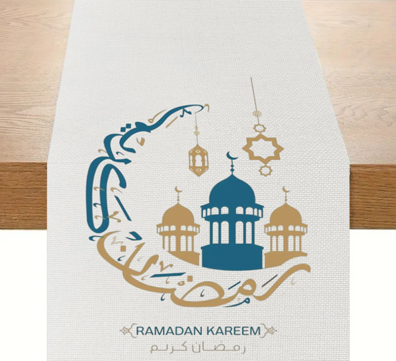 Ramadan Table Runner for Festive Eid Dining Table Decor