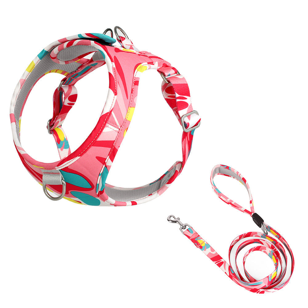 Dog Chest Harness and Leash Set for Secure Daily Walks