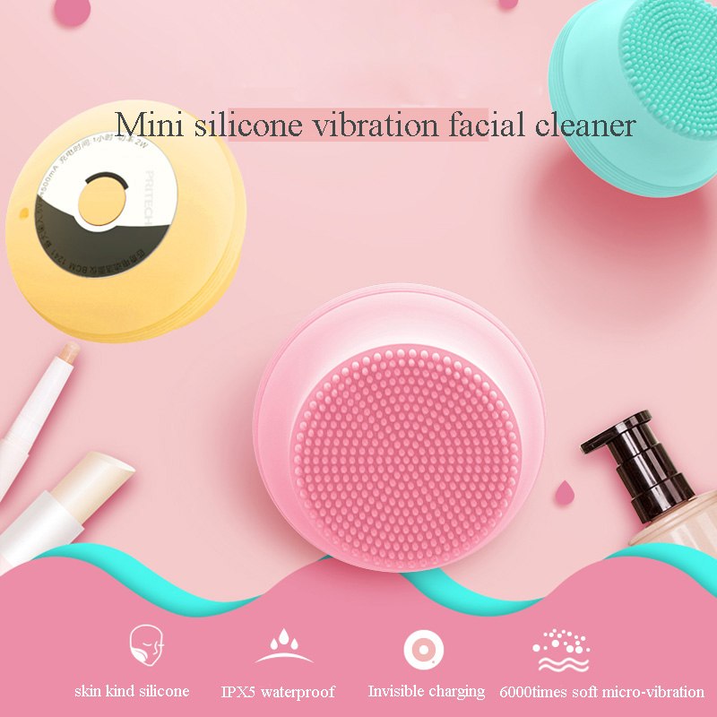 Silicone Facial Cleansing Brush with Micro-Vibration