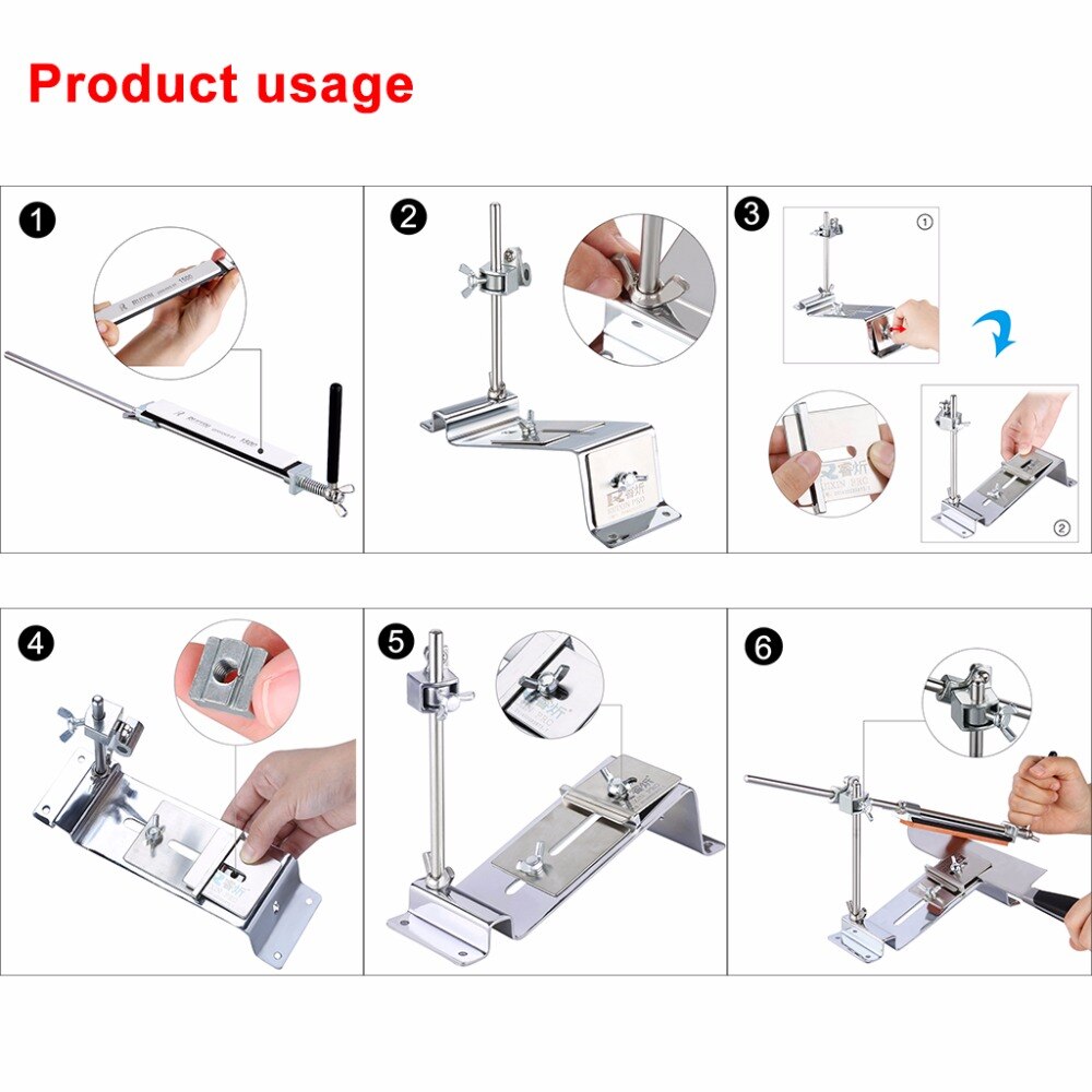 Knife Sharpener Kit with Angle Guide for Even Edges