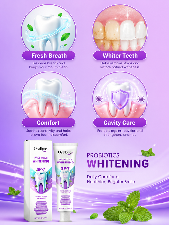 Probiotic Whitening Toothpaste – Stain Removal & Teeth