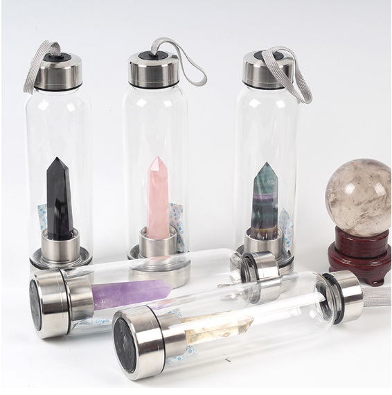 Crystal Gemstone Water Bottle for Ritual Hydration