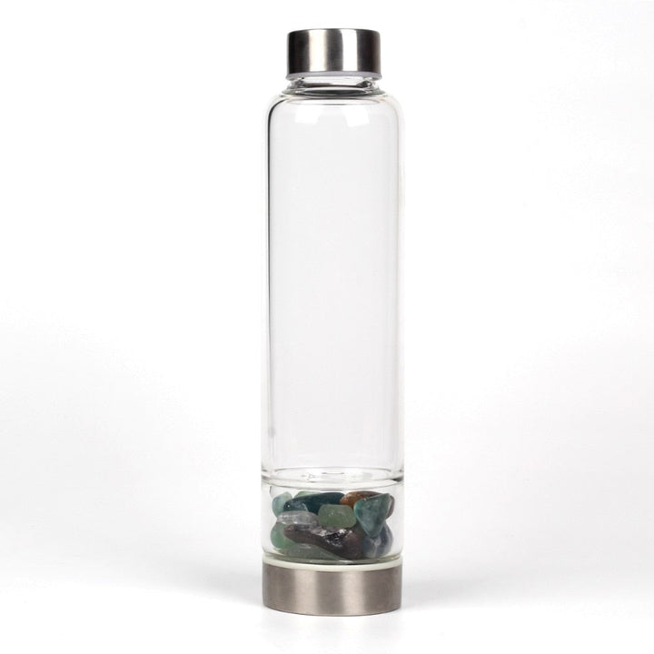Gemstone Water Bottle With Natural Quartz Display Decor