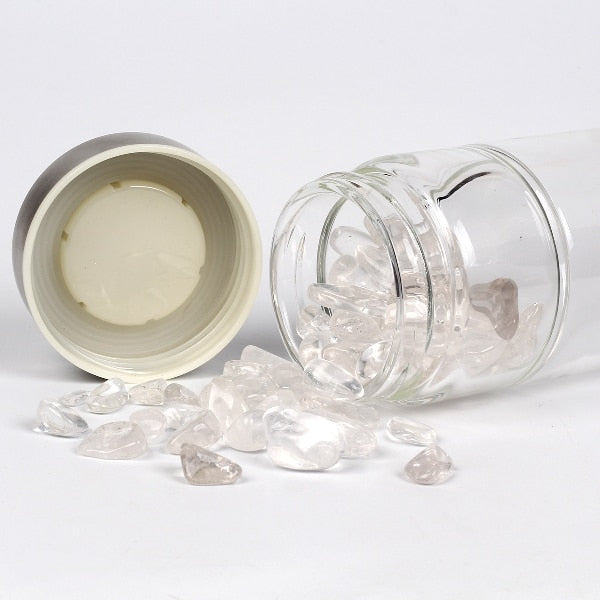 Gemstone Water Bottle With Natural Quartz Display Decor