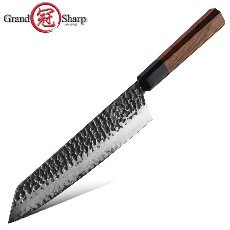 Japanese Chef Knife Set 5-Piece AUS-10 Hammered Steel