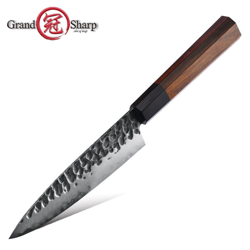 Japanese Chef Knife Set 5-Piece AUS-10 Hammered Steel