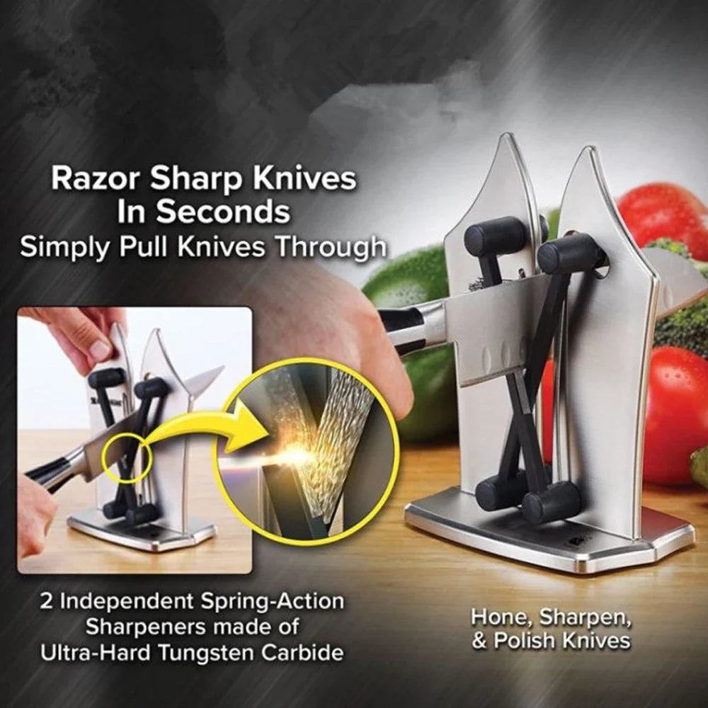 Pull-Through Knife Sharpener With Tungsten Carbide Blades