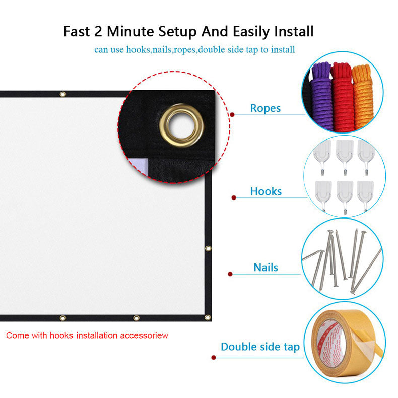 Portable Projector Screen 120 Inch for Home Movie Nights