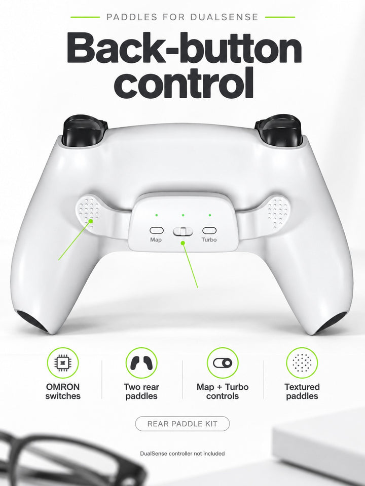 PS5 Back Button Paddles with OMRON Switches for DualSense