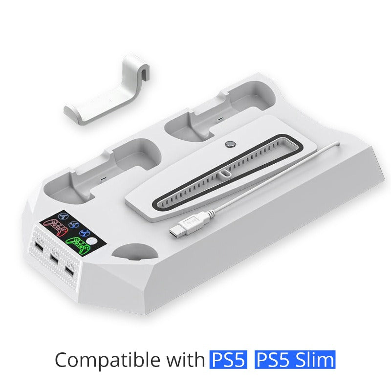 PS5 Cooling Stand with Dual Controller Charging Dock
