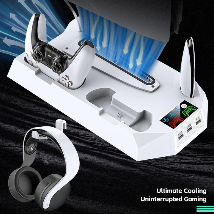 PS5 Cooling Stand with Dual Controller Charging Dock