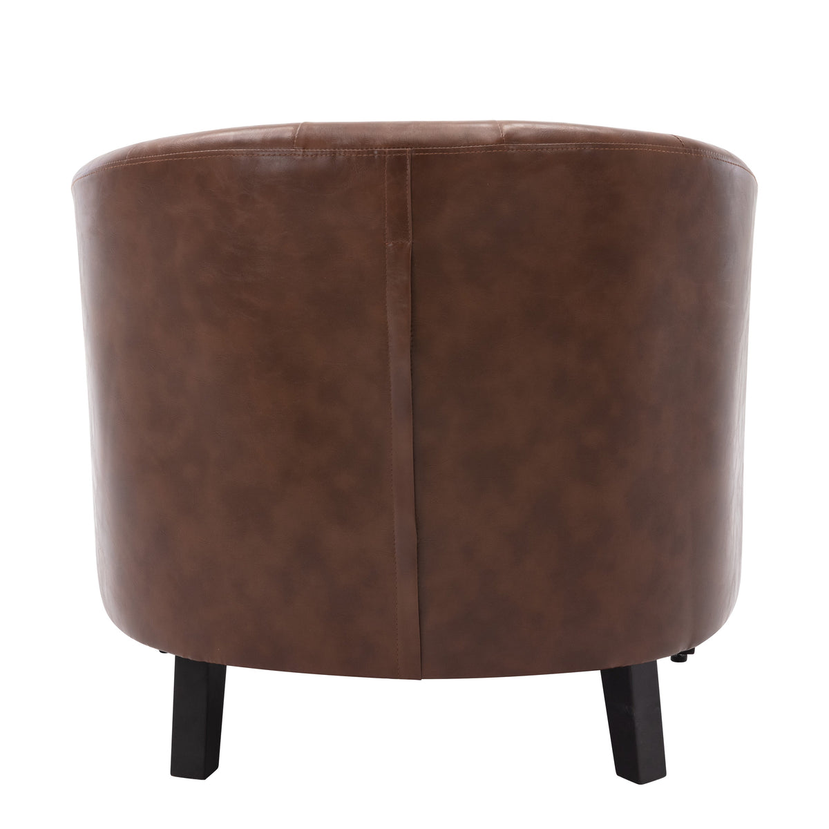Tufted Tub Chair Faux Leather Accent Chair for Living Room
