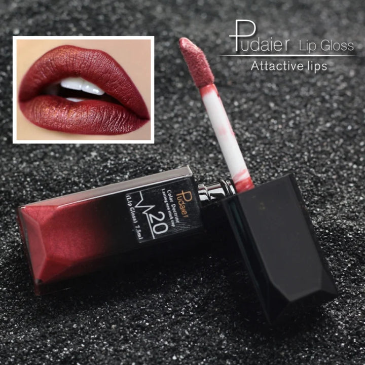 Metallic Liquid Lip Gloss, Waterproof Matte Color