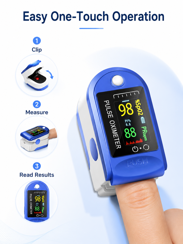 Pulse Oximeter — Real-Time Blood Oxygen & Heart Rate Monitoring