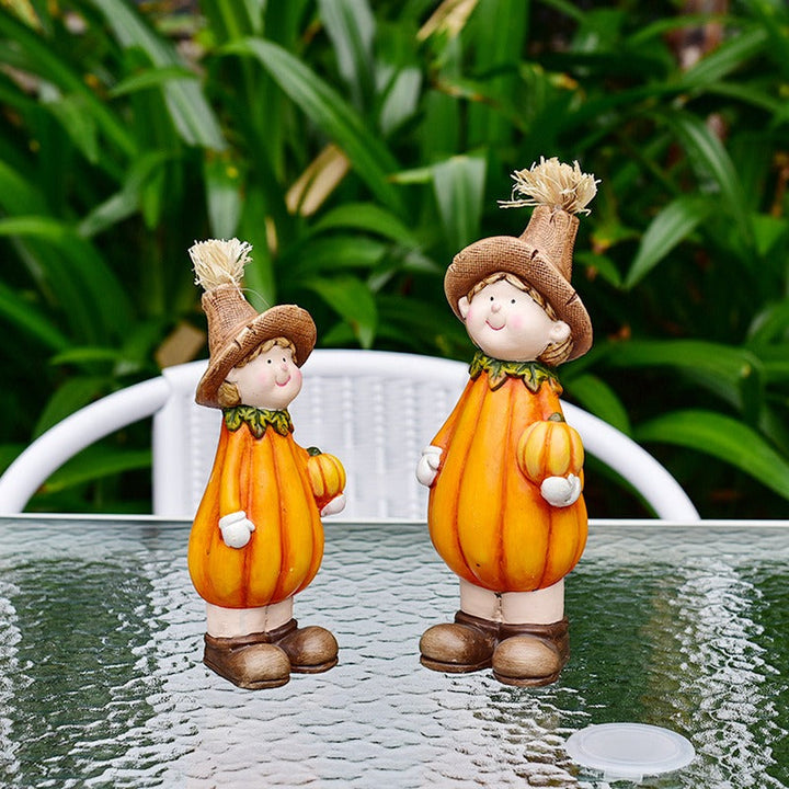 Three-Piece Pumpkin Scarecrow Set for Cheerful Fall Decor