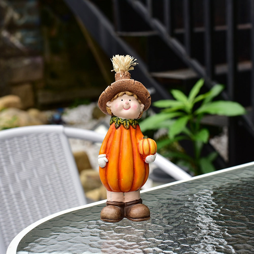 Three-Piece Pumpkin Scarecrow Set for Cheerful Fall Decor