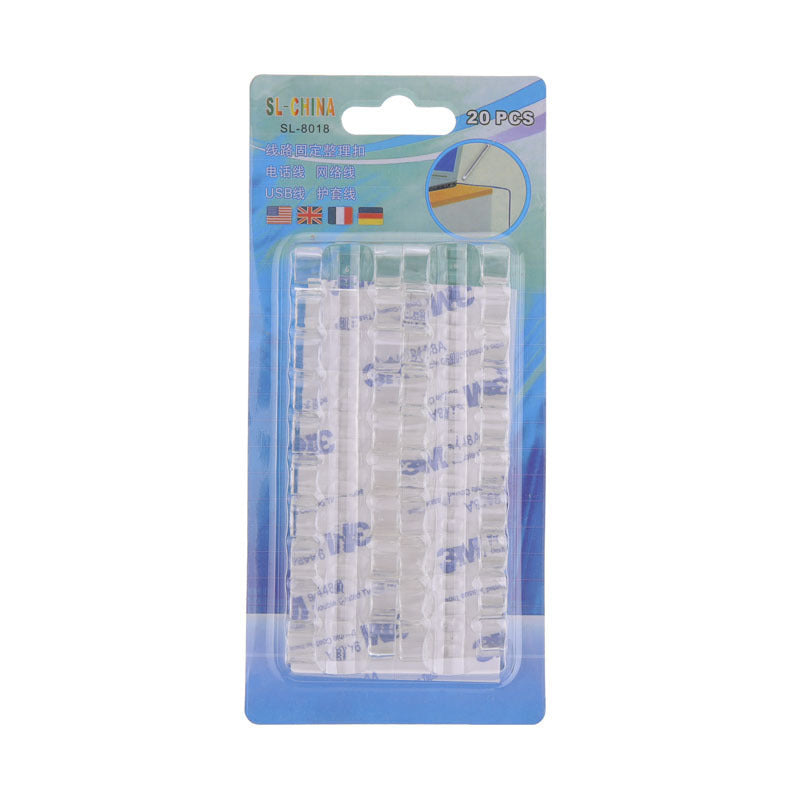Punch-Free Self-Adhesive Desk Cable Clips for Tidy Setups