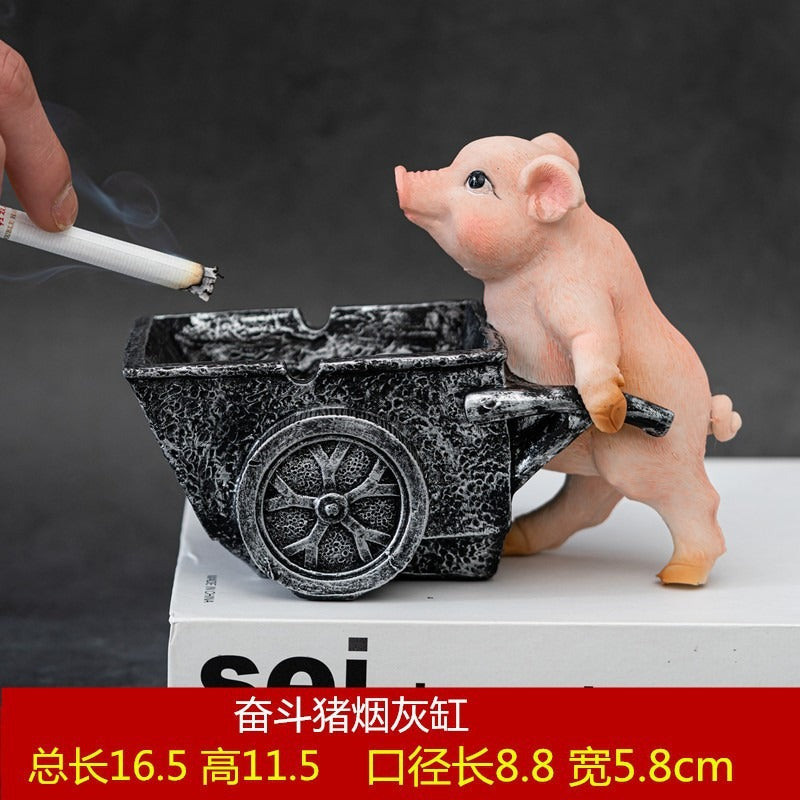Pug Ashtray Cart – Decorative Ash Catcher for Desks