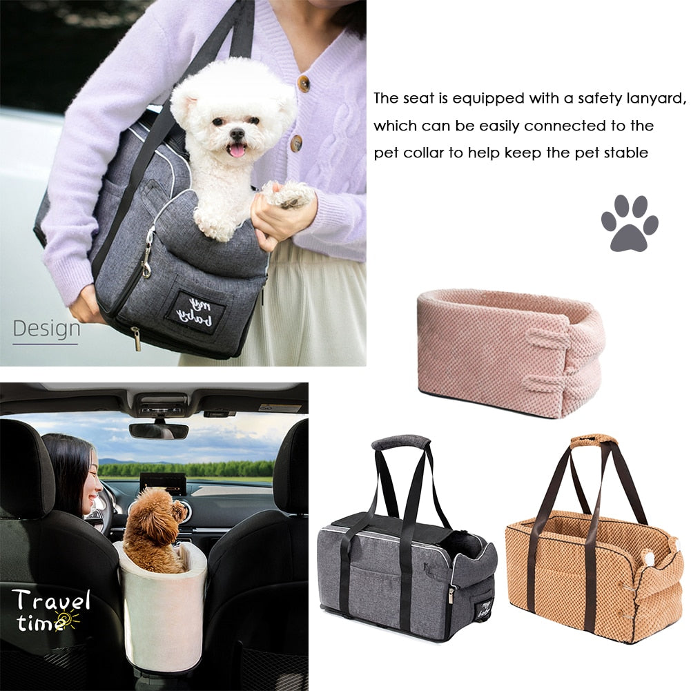 Portable Pet Car Seat for Small Dogs and Cats Travel